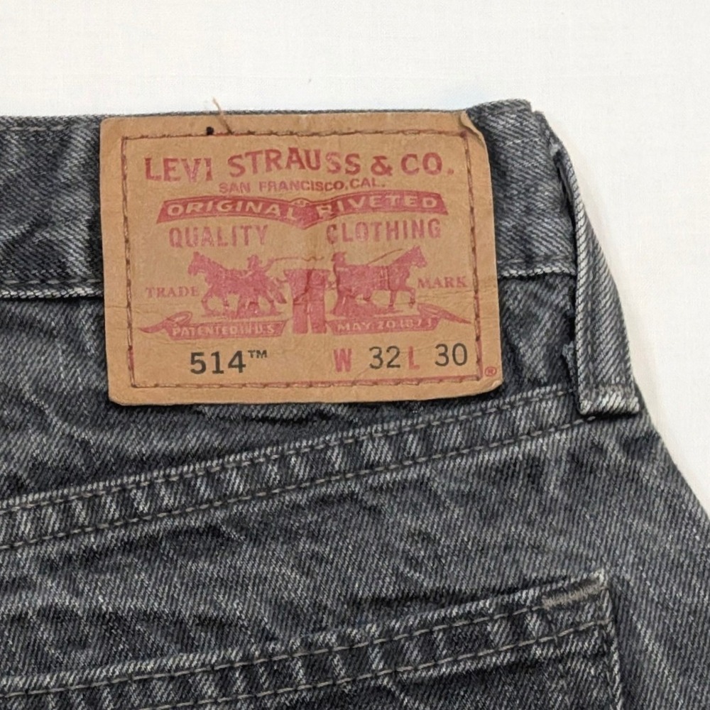 Levi's 514 Slim Straight Jeans Men's 32x30 Grey Acid Wash Denim Pants
